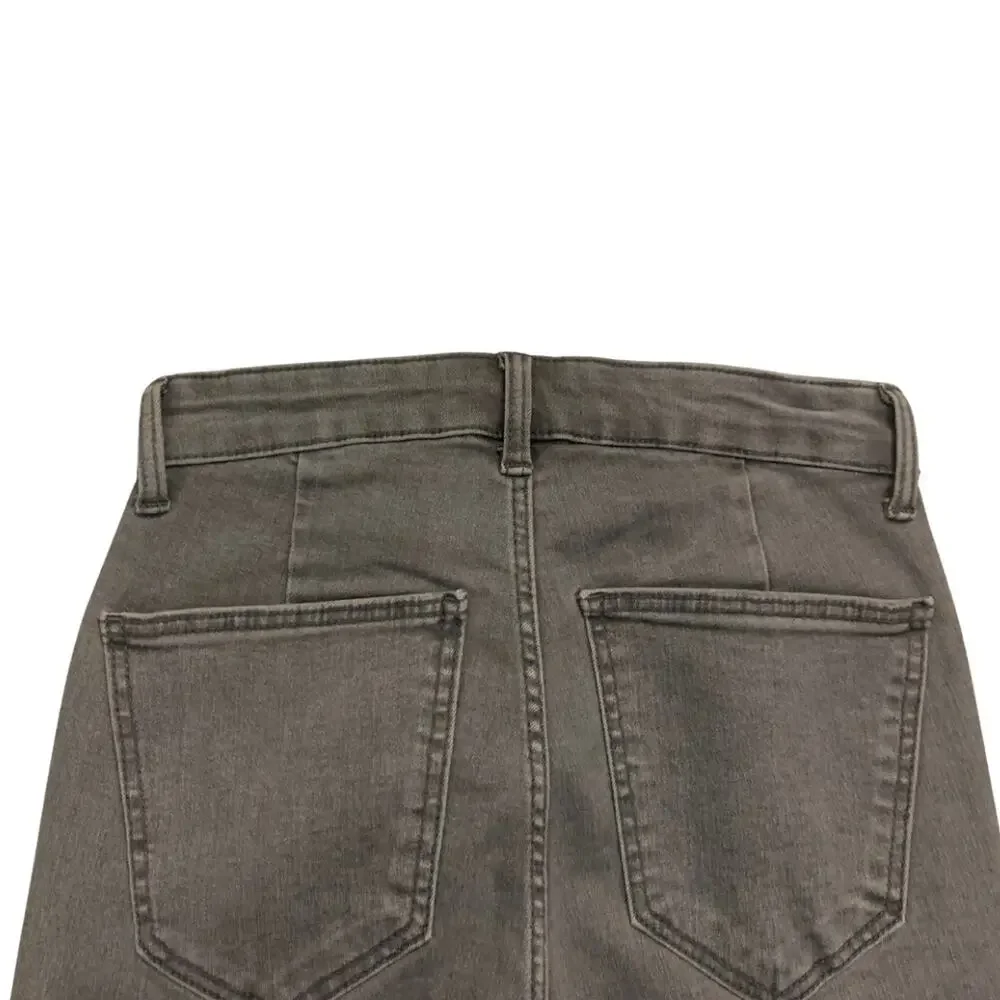 2/$30 ZARA High Waist Washed Out Gray Grey Skinny Jeans 2 Stretch Denim Rocker